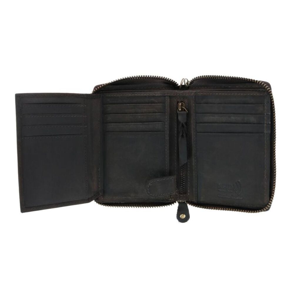 CTM Men's Bifold Zip Around Chain Wallet with Interior Zip - Picture 5 of 5